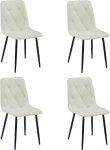 Leobert Krzesło LIBRA - beige material / black legs x 4