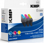 KMP MULTIPACK E130V - 3er-Pack - Gelb, Cyan, Magenta - compatible - Ink Cartridge (Alternative zu: Epson C13T13024010, Epson C13T13034010, Epson C13T13044010, Epson T1302, Epson T1303, Epson T1304)