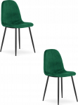 Leobert PADVA chair - velvet green / black legs x 2