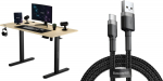 Desk SENSE7 elektryczne Nojo 120x60 Black Pine + kabel usb