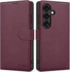 Kaaned Wallet, Samsung Galaxy S26 FE, tumepunane, Tech-Protect