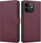 Kaaned Wallet, Xiaomi Redmi Note 17 Pro 5G, tumepunane, Tech-Protect