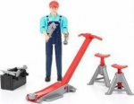 Figurine Bruder bWorld - Mechanic with workshop tools