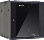 NETRACK 019-120-66-022 Netrack wall/hanging cabinet 19.12U/600 mm,glass door,black,remov. side pan