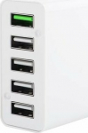 CoreParts Multi-Port USB Charger White, 50W 5V 2.4A USB-A 5-ports