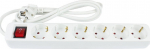 Alcasa Good Connections Steckdosenleiste m.Schalter 6-f. wei&szlig; 1.5m