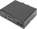 DIGITUS Switch Ind. 4-Port Gigabit 30W PoE Unmanaged schwar