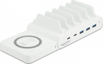 Delock USB and Wireless Charger - Ladestation + AC-Netzteil - 110 Watt - 5 A - PD - 5 Ausgabeanschlussstellen (3 x USB Typ A, 2 x USB-C)