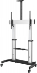 StarTech.com mobile TV-stand - Powerful TV-wagon 60-100-tums monitors (100kg) - Height-adjustable floor stand on wheels for flat screens - Universally TV-stand with shelves - Carriage - too flat panel - aluminium, steel - svart, silver - screen size: ...
