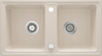 Deante Zorba Kitchen Sink 2-chamber without drainer - beige