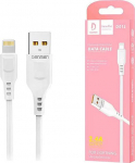 Cable USB Denmen USB-A - Lightning 1 m White (29347)