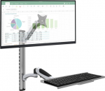 Techly ICA-PLW 02 - Befestigungskit (expandable keyboard shelf, screen Base) - f&uuml;r LCD-Display/Tastatur - Workplace - Aluminium, Stahl - Silber - screen size: 38.1-68.6 cm (15"-27")