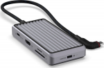 Unisynk 8 Port USB-C Hub V2 4K 60 HZ 100QW Grey