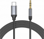AUX kaabel USB-C otsik <-> 3.5mm otsik, 1m, must, Tech-Protect
