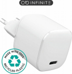 eSTUFF INFINITE (GRS) USB-C Charger, EU PD 20W. 1 x USB-C. White