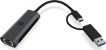 Adapter IcyBox USB3.2 Gen1 Type-A, Type-C 2.5GB Ethernet LAN retail