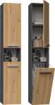 Topeshop NEL III ANT/ART bathroom storage cabinet Graphite, Oak