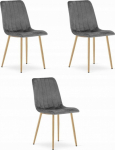Leobert Krzesło LAVA - dark gray velvet / wood color legs x 3