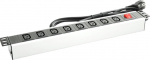BKT Elektronik PDU 19&acute;&acute;, 8xIEC320 C13, plug DIN 49441 (unischuko) 16A/250V, red ON/OFF switch with blind