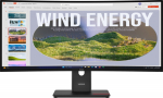 Lenovo ThinkVision T34WD-40 LED-Monitor gebogen 86.4 cm (34") - 3440 x 1440 UWQHD @ 120 Hz - VA - 300 cd/m&sup2; - 3000:1 - HDR10 - 4 ms - HDMI, DisplayPort, USB-C - Darkness black (64AEGAT1EU)