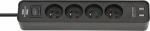 Brennenstuhl Ecolor power strip 4 jack 1.5 m czarna (1153244006)