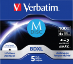 1x5 Verbatim M-Disc BD-R Blu-Ray 100GB 4x Speed inkjet print. JC