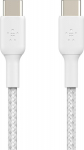 1x2 Belkin braided PVC Cable 2m USB-C/USB-C wh. CAB004bt2MWH2PK