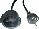 MicroConnect Power Extension Cord EU to, French Type E, 5m Black