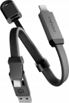 Kabel USB Energea Kabel Sheath Key 2w1 USB-C do USB-C/USB-A 480Mbps 60W 15cm gunmetal