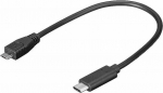 MicroConnect USB-C to USB2.0 Micro B 0.2M, Black, for synching and