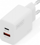 Digitus Charger GaN II 30W | 1x USB-C, 1x USB-A | PD 3.0, QC 3.0 | White