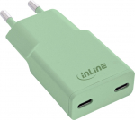 Loader Manhattan InLine&reg; USB-C ładowarka, 30W, GaN, Dual USB-C, PD/PPS, Matcha Latte/zielony