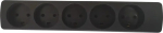 Mercodan Power strip with 5 outlets, earthed, Without cord black
