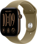 Apple Watch Series 12 GPS 46mm Dark Bronze Aluminium Case with Olive Sport Band - M/L (MJEU4ZR/A)