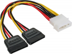 InLine 4-Pol Molex power Y-Kabel an 2x SATA power - 0.15m