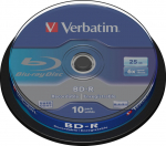 Bluray Verbatim 25GB 10pcs Spindel 6x White Blue Surface