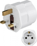 Wentronic Power Adapter, Safety socket (Type F, CEE 7/3) > UK 3-pin male (Type G, BS 1363)