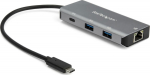 StarTech.com USB C-hubb med 3 ports och Gigabit-Ethernet-RJ45 GbE-port - 2x USB A, 1x USB C - USB 3.1/3.2 gen. 2 Type C-hub adapter med SuperSpeed 10 Gbit/s - USB-bussdriven - Aluminium - Works med TB3 - Hubb - 1 x USB-C + 2 x USB 3.1 + 1 x 10/100/100