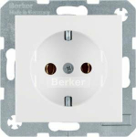 Hager SCHUKO socket square S.1/B.3/B.7 White - 47438989