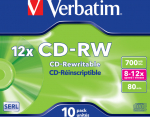 CD-RW Verbatim 700MB 80min 12x Jewel, HighSpeed, SERL Protection, 1 toorik tavakarbis