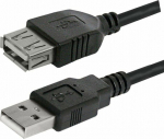 Kabel USB Logo USB-A - USB-A 1.8 m Czarny (15850)