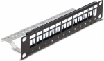 Delock Patchpanel (Blanking Panel) - With strain relief - Rack mountable - Schwarz - 1U - 25.4 cm (10")