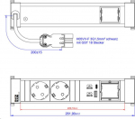 Bachmann POWER FRAME M 2xCEE7/3 1xCM, 1xUSB A/C 22W 0.2m