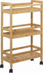 5five Mobile kitchen shelf LINHA, 3 horizontal, bamboo