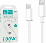 Kabel USB Vega USB-C - USB-C 2 m White (6973224877519)