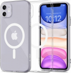 Kaitse&uuml;mbris FlexAir MagSafe, Apple iPhone 11, l&auml;bipaistev valge MagSafe ringiga, Tech-Protect