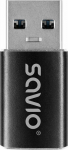 Adapter USB Savio USB-C - USB Czarny (AK-81)