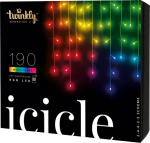 Twinkly icicle 190L 4.3mm RGB - 190L 4.3MM diffuse flat RGB lens light icicle, 2-4-6-2-5lamps, 5 meters long, 10cm lamp spacing, Transparent wire, BT+WiFi, Gen II, IP44