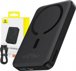 LiPo Powerbank 10000mAh 20W wireless charging 15W USB-C Magsafe compatible Mini Air black BASEUS