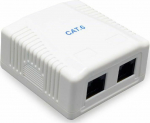 Gembird Surface Mount Box 2xRJ45, kat. 6, complete white (NCAC-2U6-01)